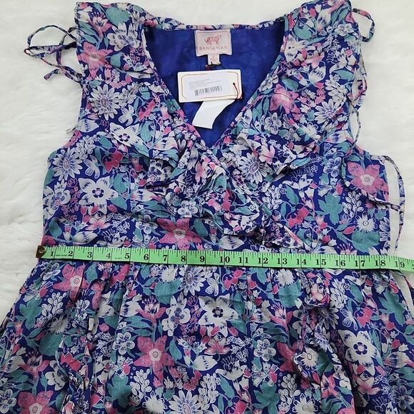 Banjanan NWT Wo Sylvie Floral Ruffled Mini Dress in Annas Wild Garden Size Small - Picture 9 of 10